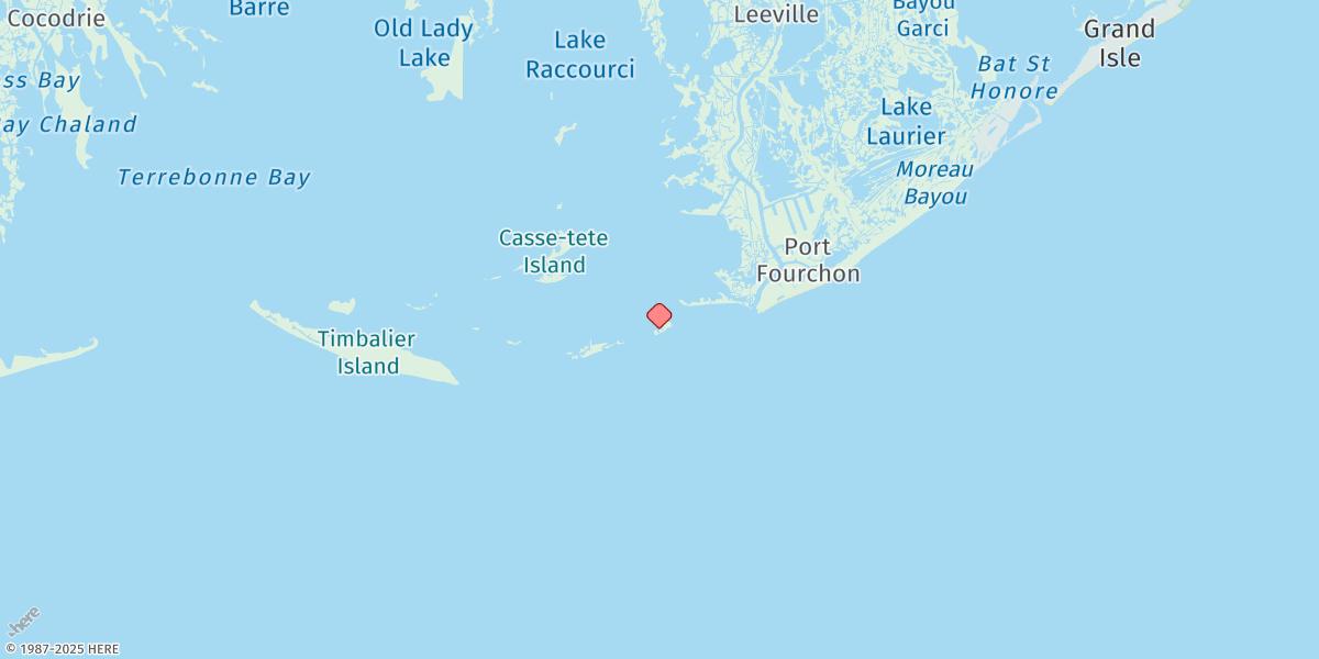 Map of East Timbalier Island, Timbalier Bay