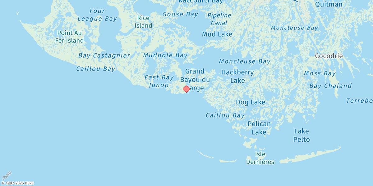 Map of Texas Gas Platform, Caillou Bay