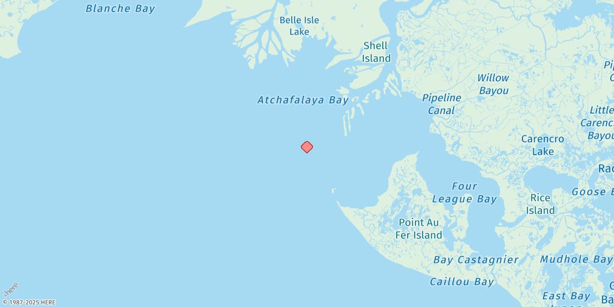 Map of Eugene Island, Atchafalaya Bay