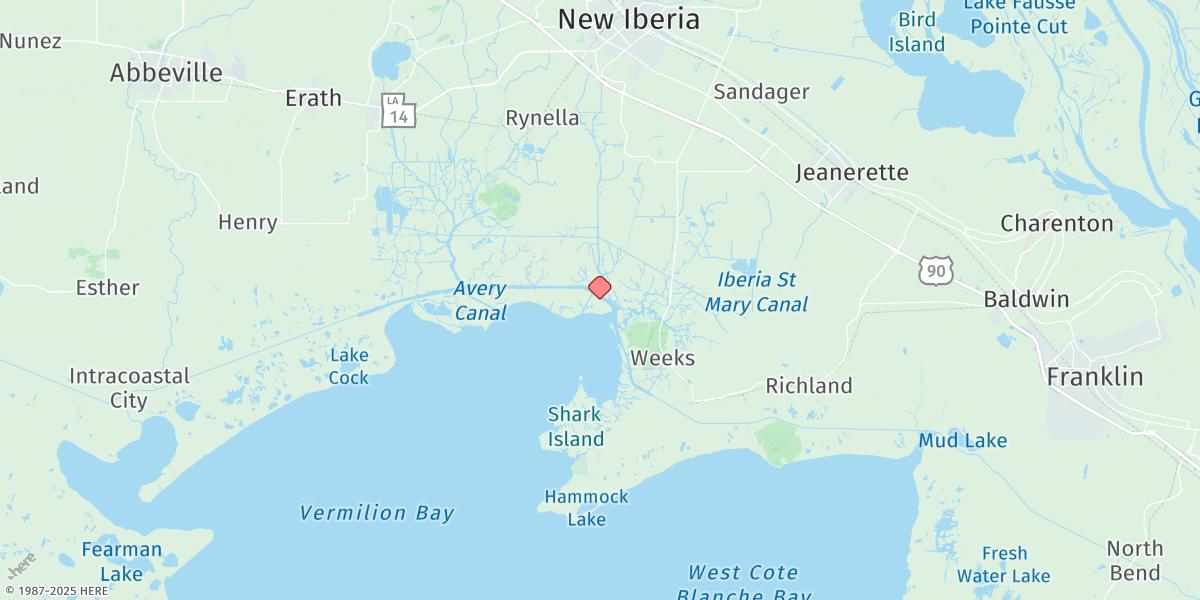 Map of Weeks Bay
