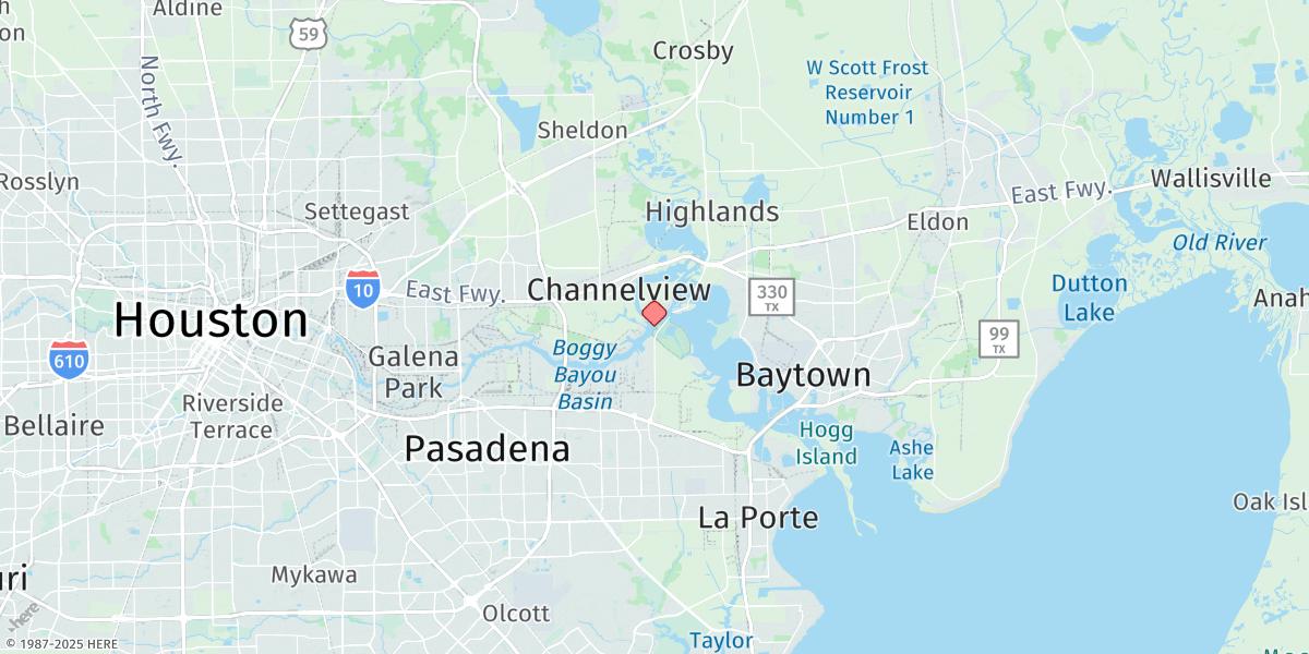 Map of Battleship Texas State Park