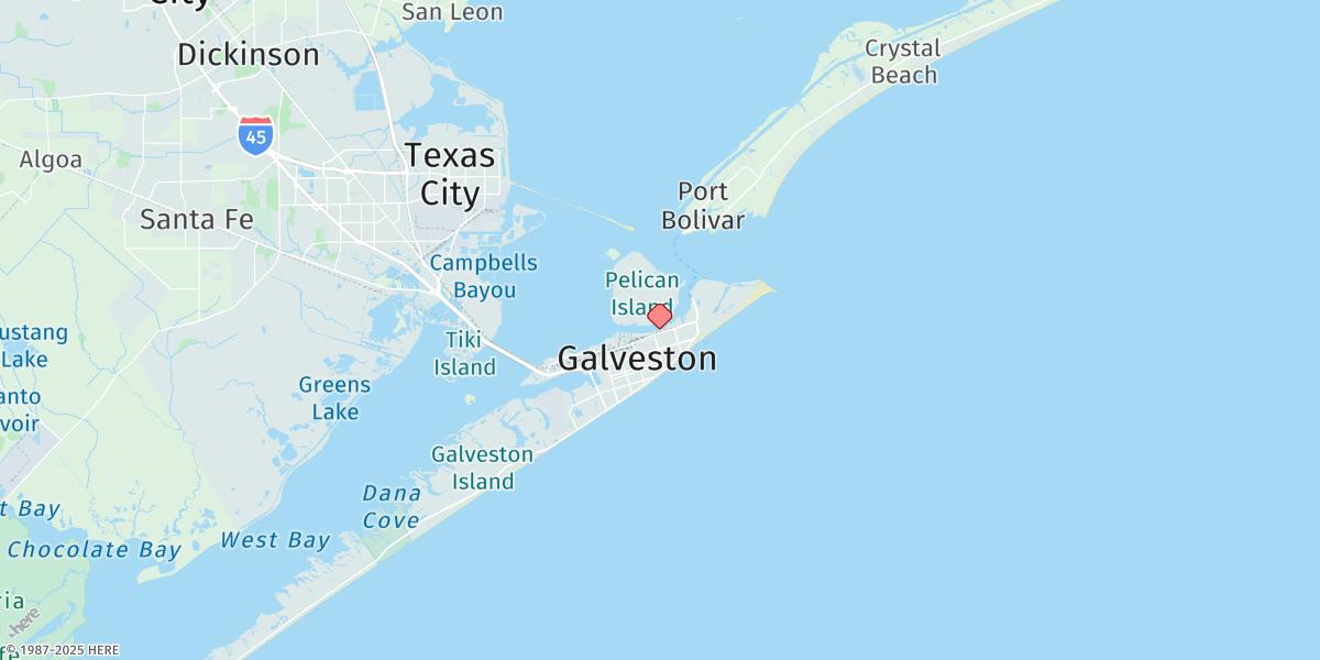 Map of Galveston, Galveston Channel