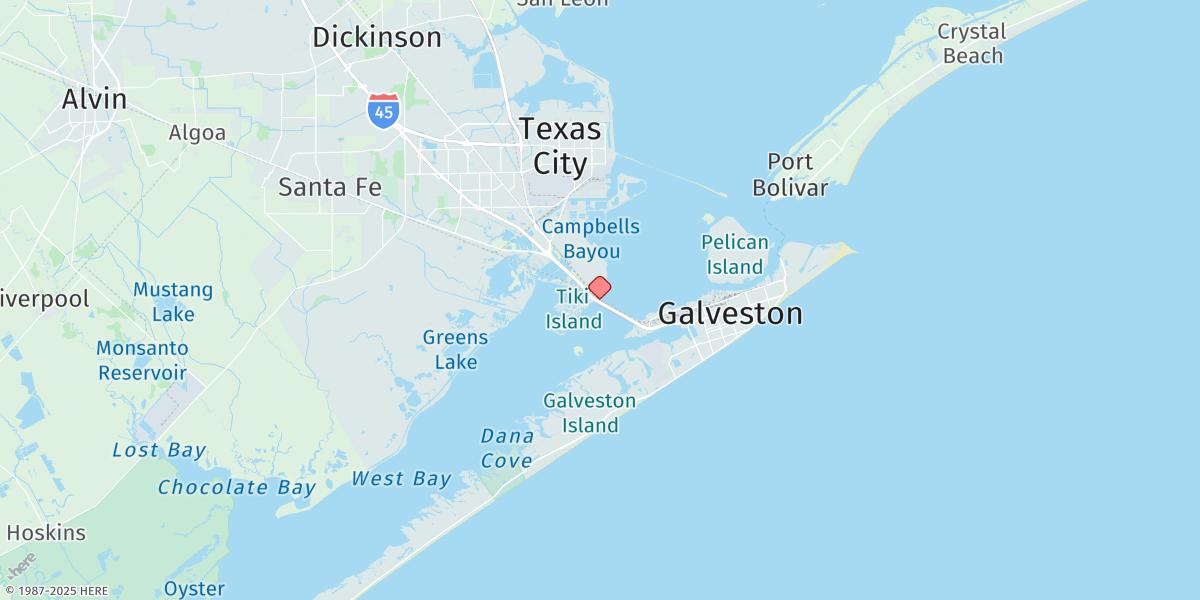 Map of Galveston Railroad Bridge
