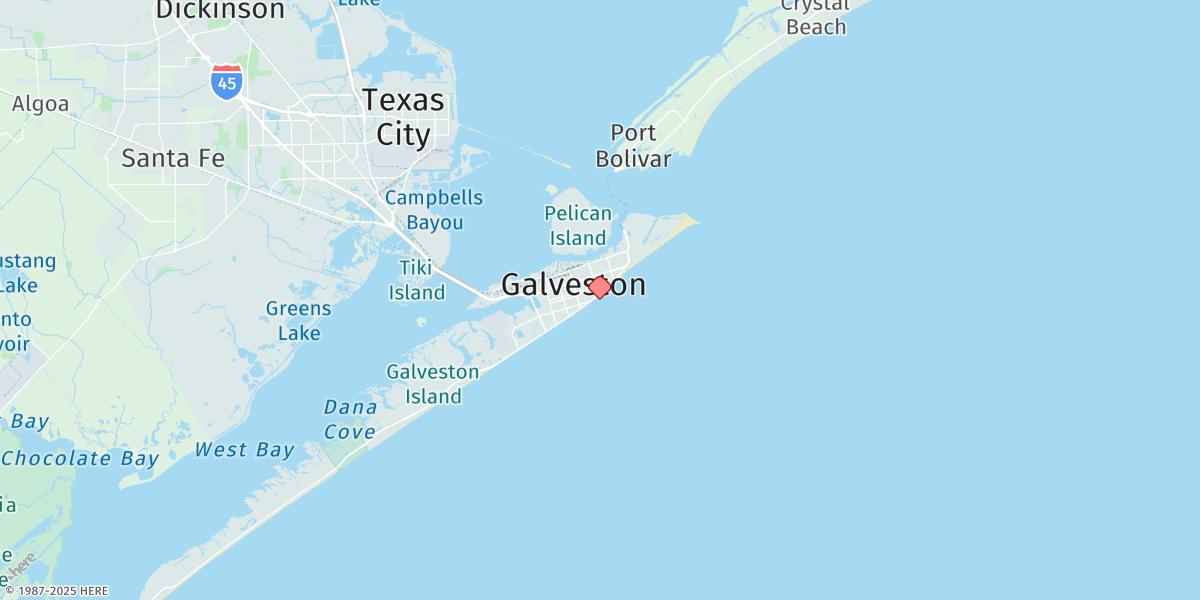 Map of Galveston Pleasure Pier