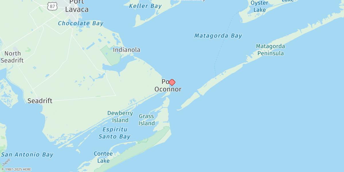 Map of Port O'Connor, Matagorda Bay