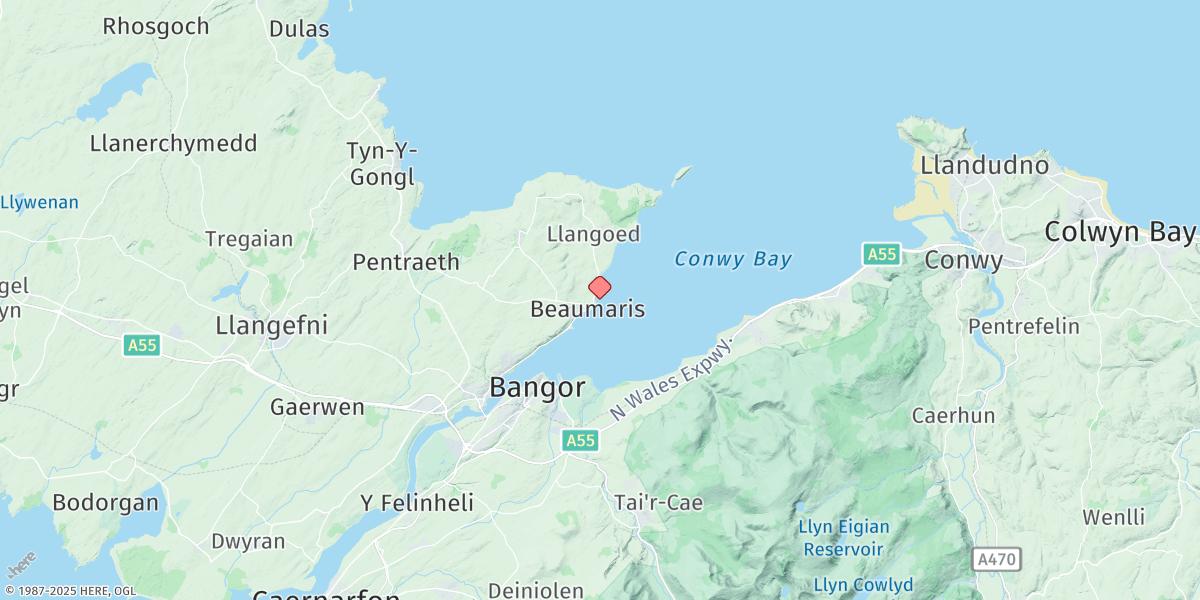 Map of Beaumaris