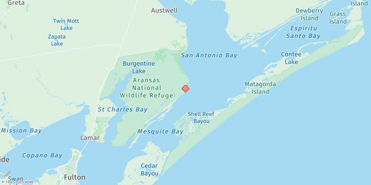Map of Aransas Wildlife Refuge
