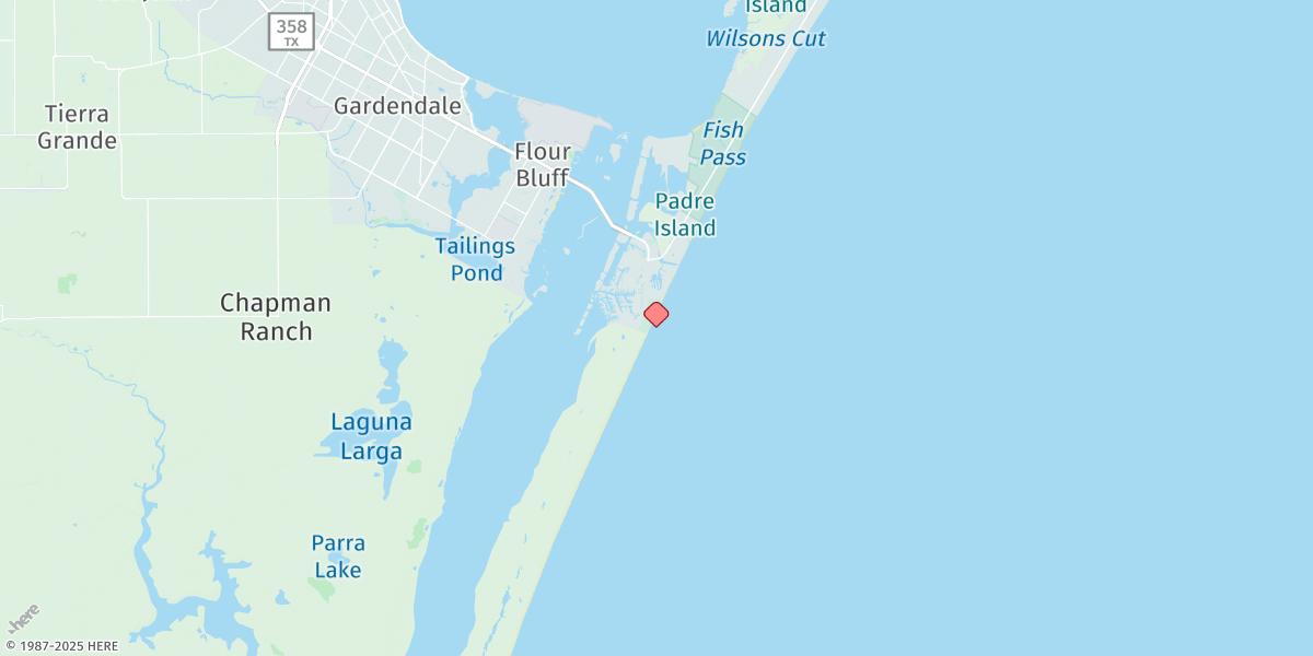 Map of Corpus Christi, Bob Hall Pier