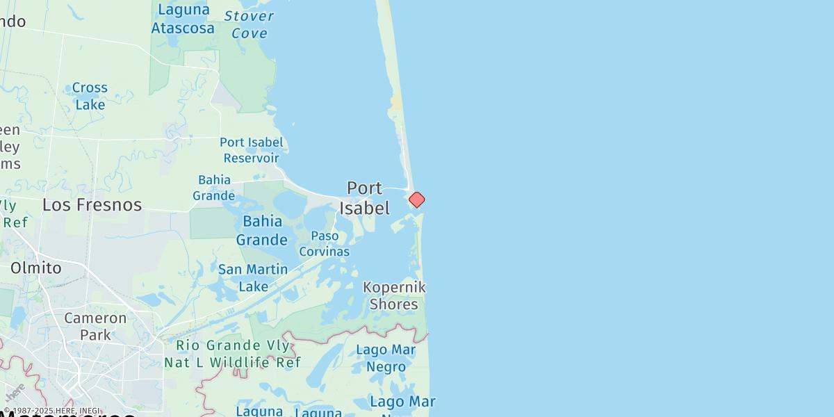 Map of Padre Island (South End)