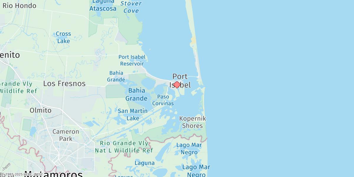 Map of Port Isabel