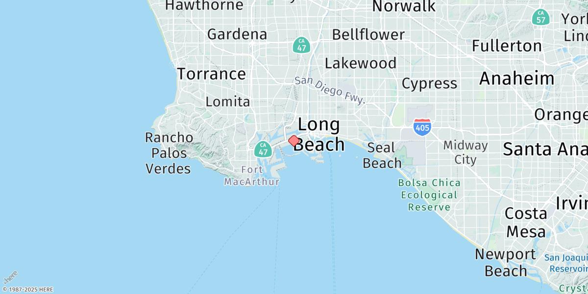 Map of Long Beach, Terminal Island