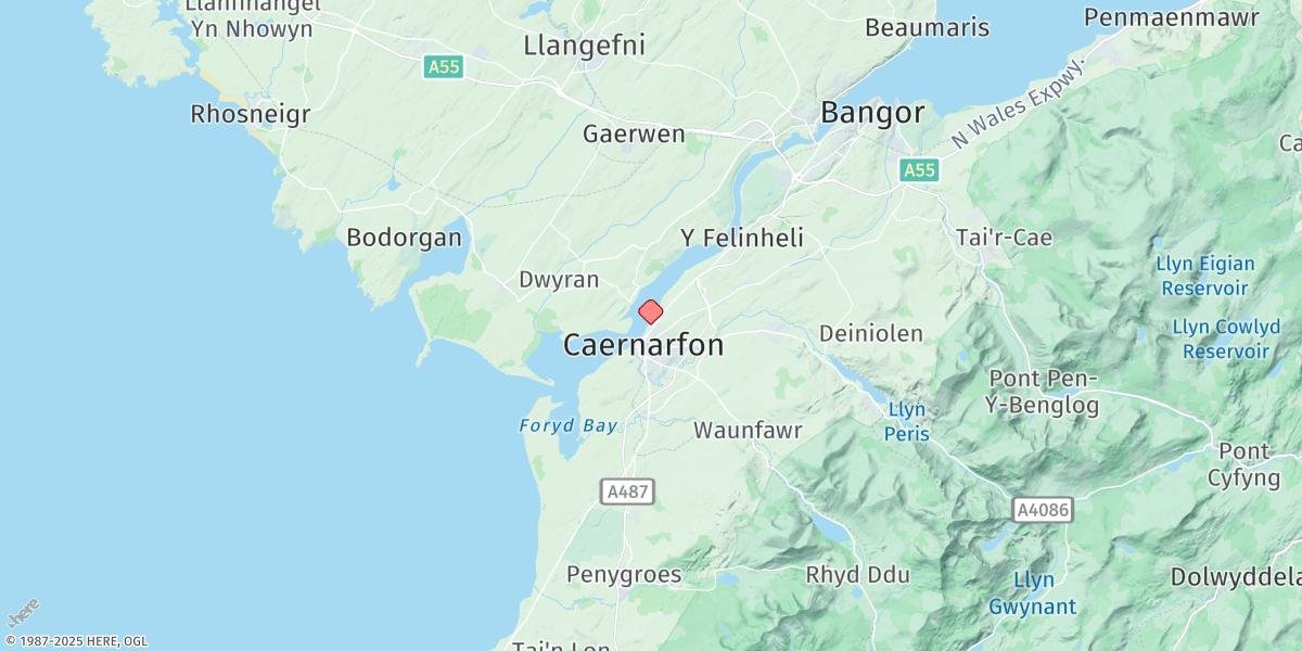 Map of Caernarfon
