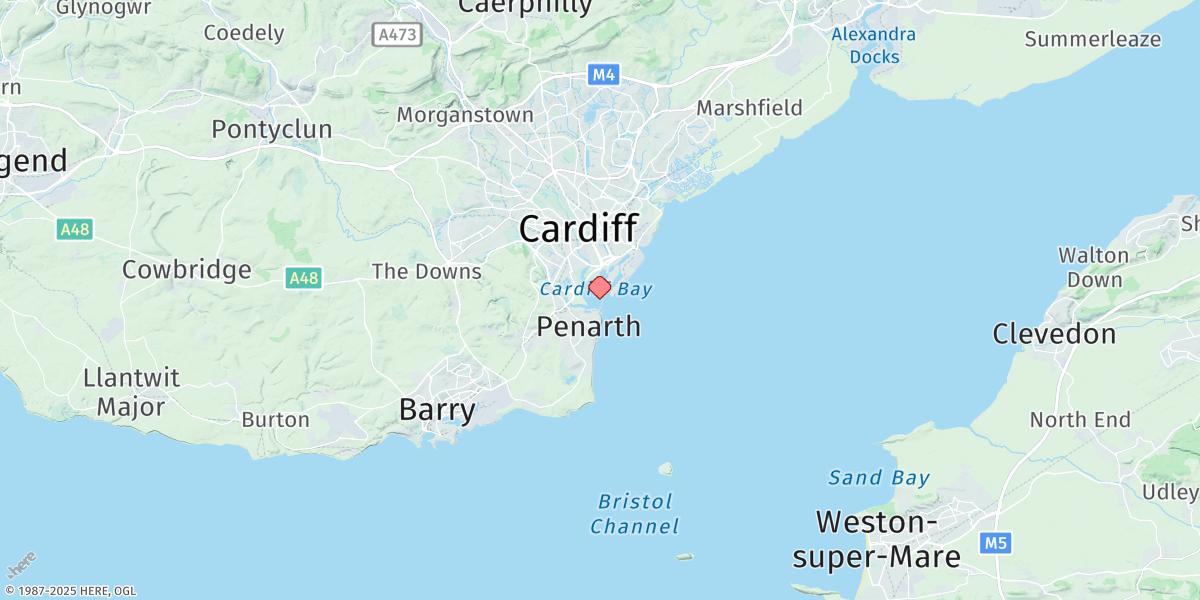 Map of Cardiff