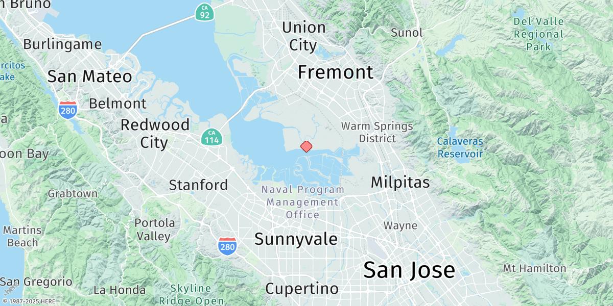 Map of Coyote Creek, Alviso Slough