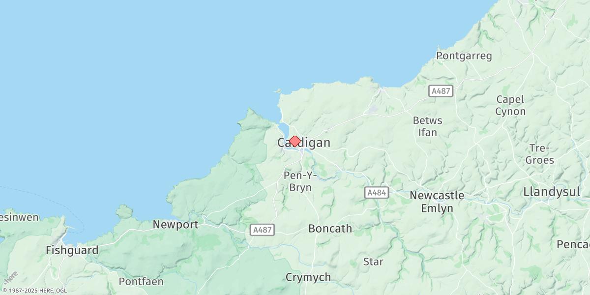 Map of Cardigan (Town)