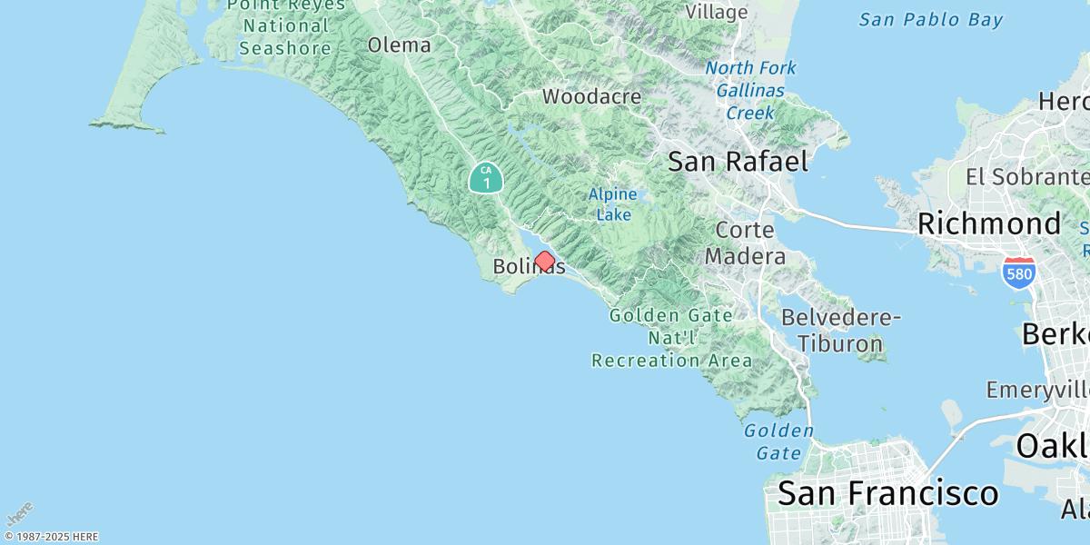 Map of Bolinas Lagoon