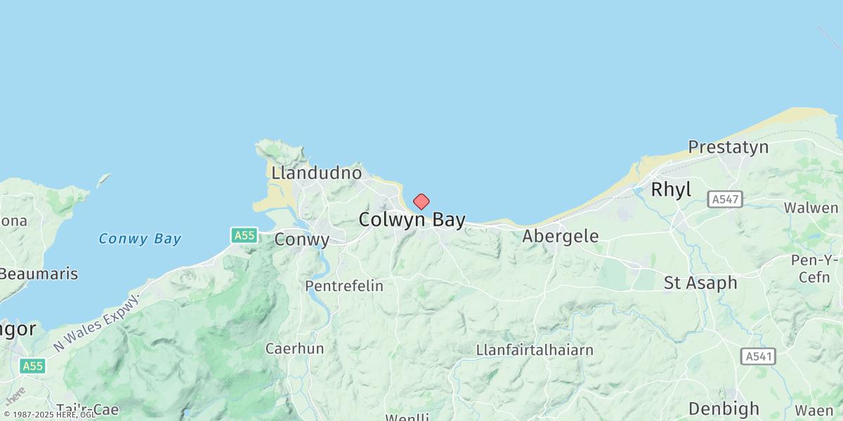 Map of Colwyn Bay