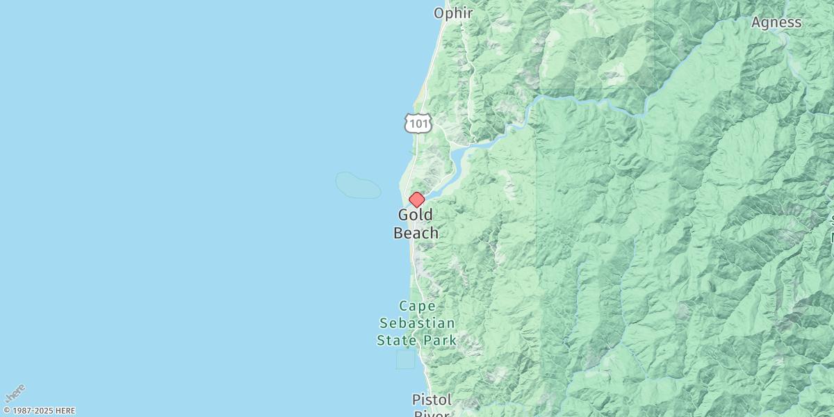 Map of Gold Beach, Rogue River