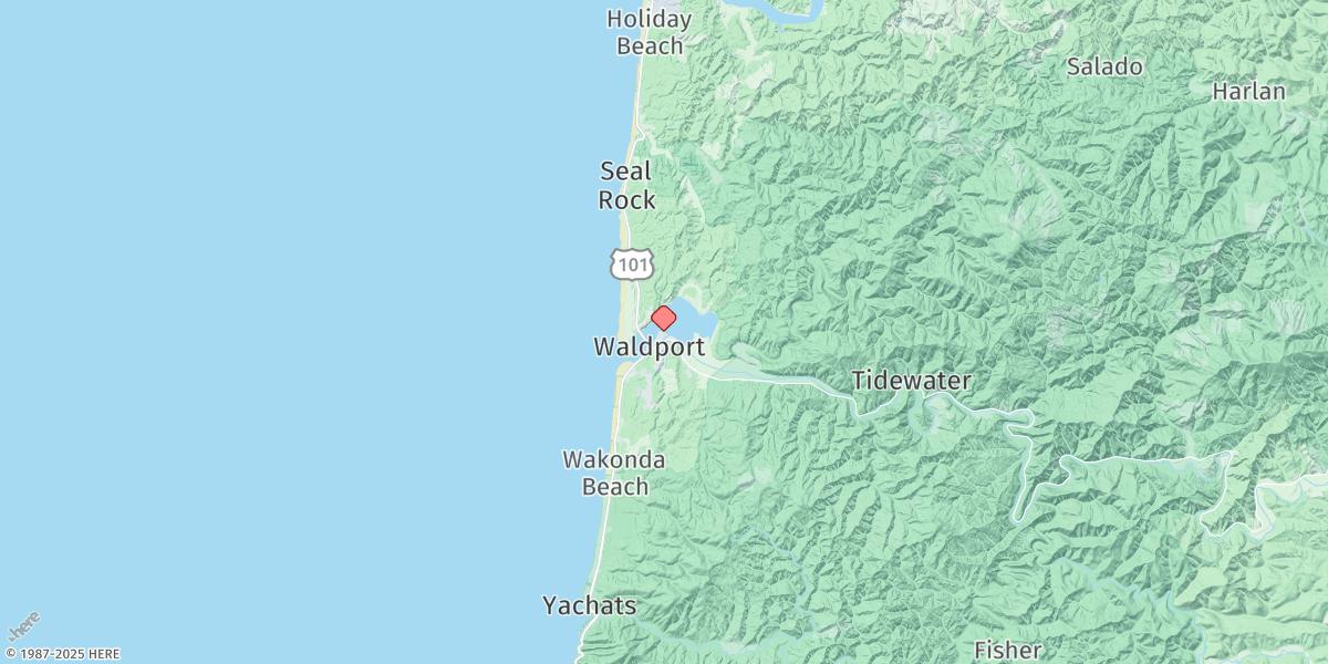 Map of Waldport, Alsea Bay