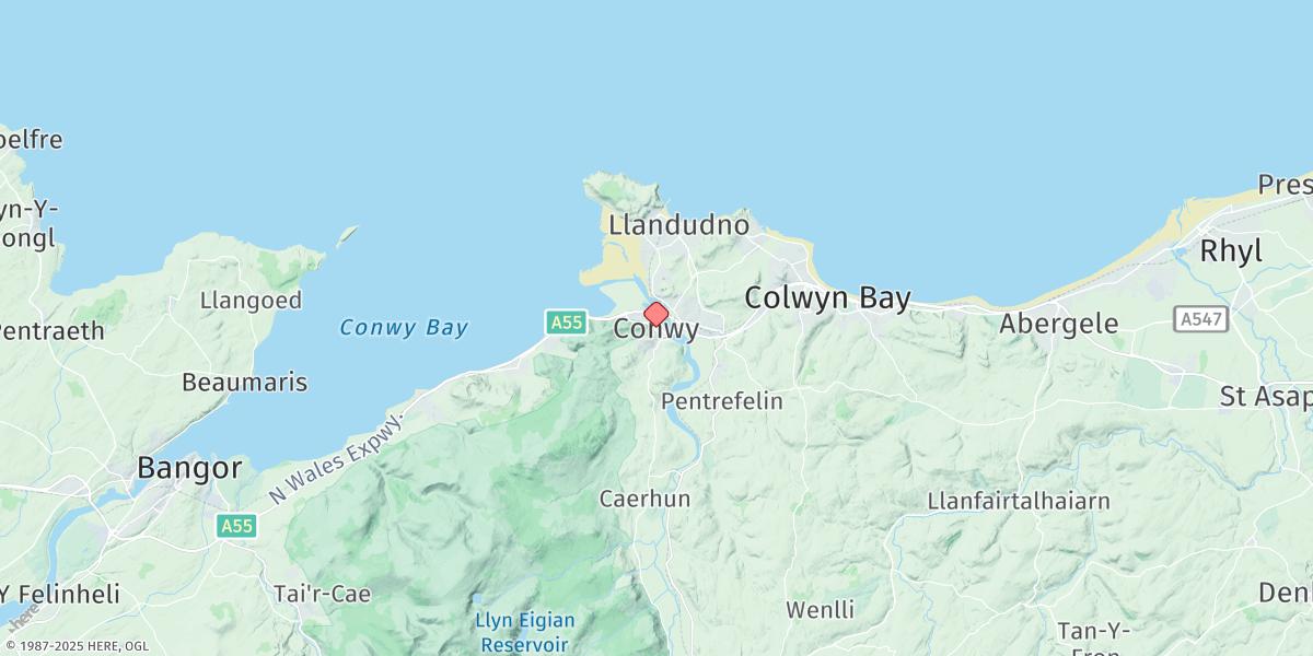 Map of Conwy