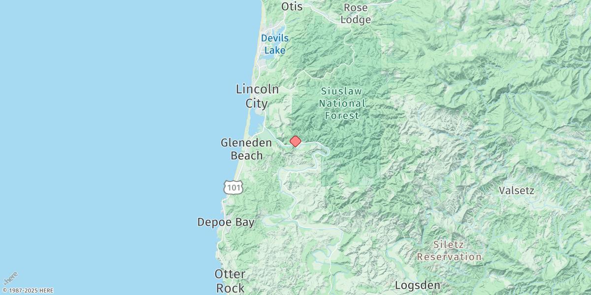 Map of Chinook Bend, Siletz River