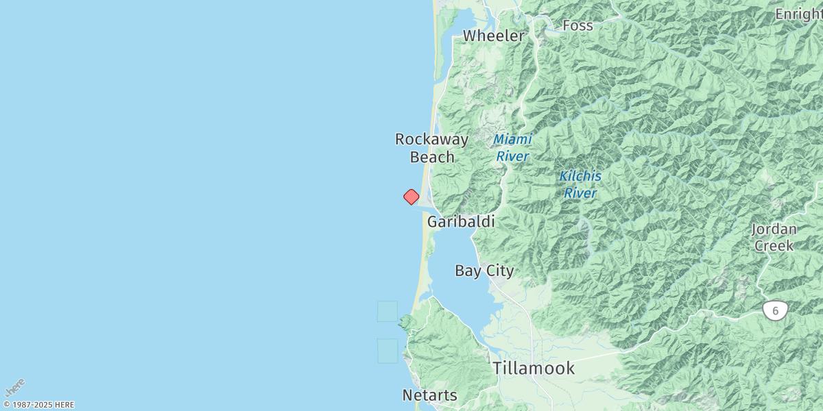 Map of North Jetty, Tillamook Bay