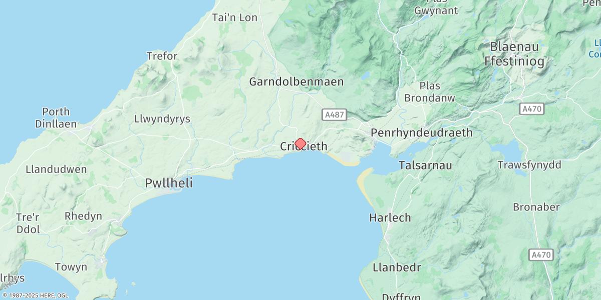 Map of Criccieth