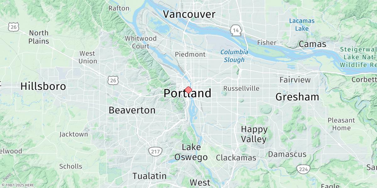 Map of Portland Morrison Street Bridge