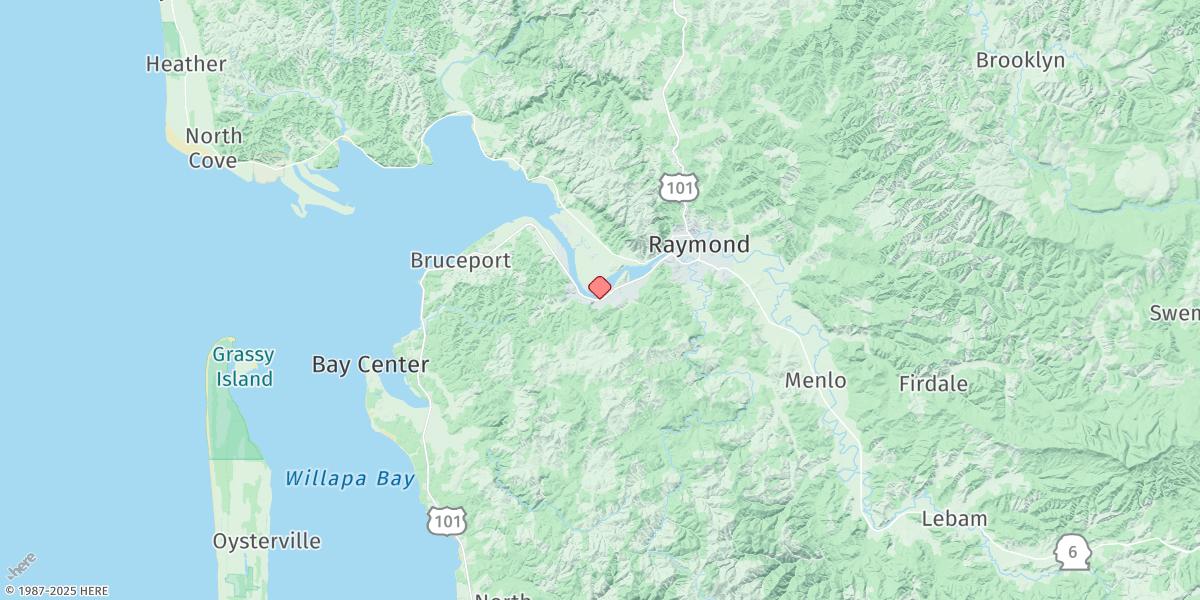 Map of South Bend, Willapa River