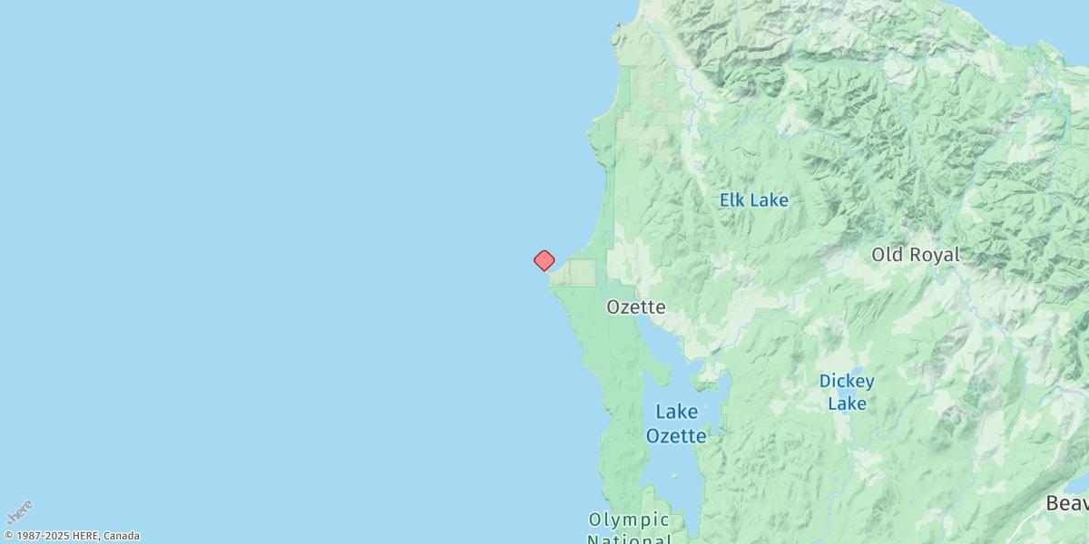 Map of Tskawahyah Island, Cape Alava