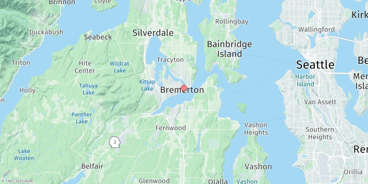 Map of Bremerton, Sinclair Inlet, Port Orchard