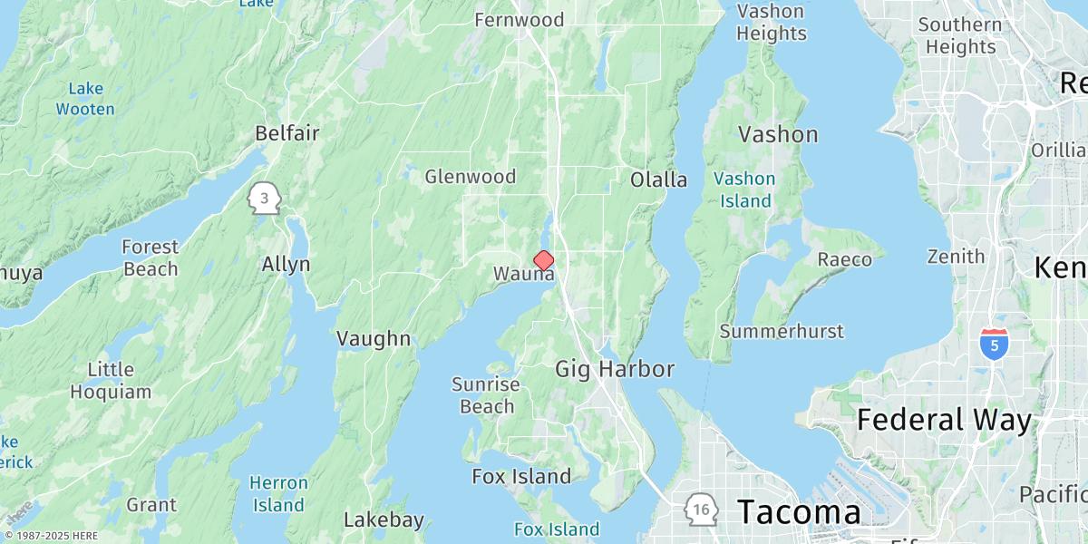 Map of Wauna, Carr Inlet