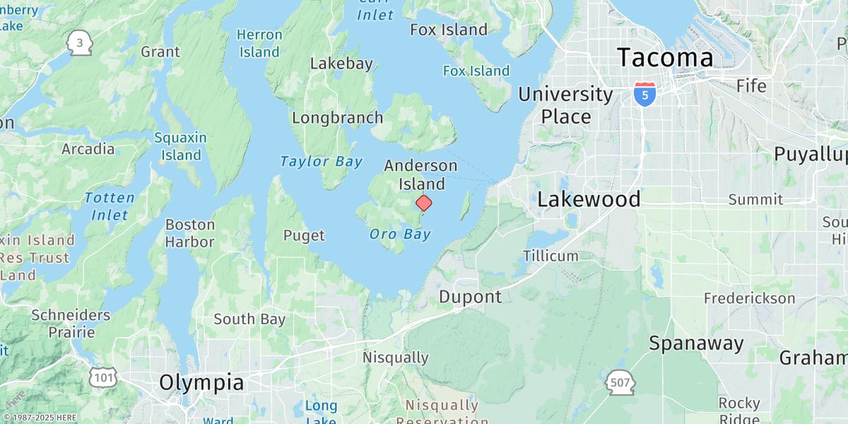 Map of Sandy Point Anderson Island, Puget Sound