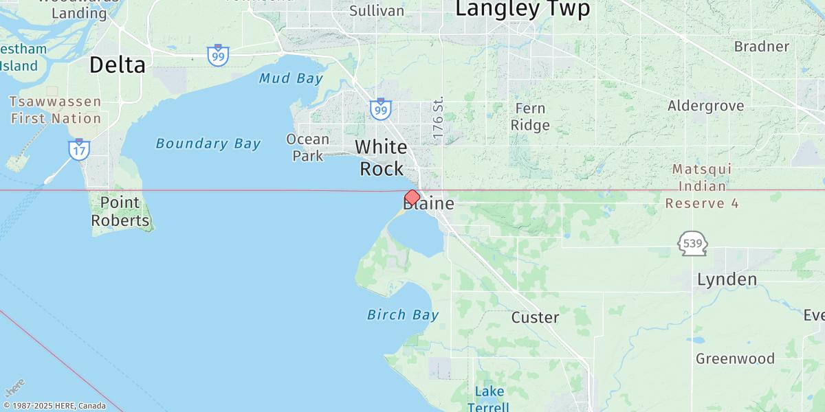 Map of Blaine, Semiahmoo Bay