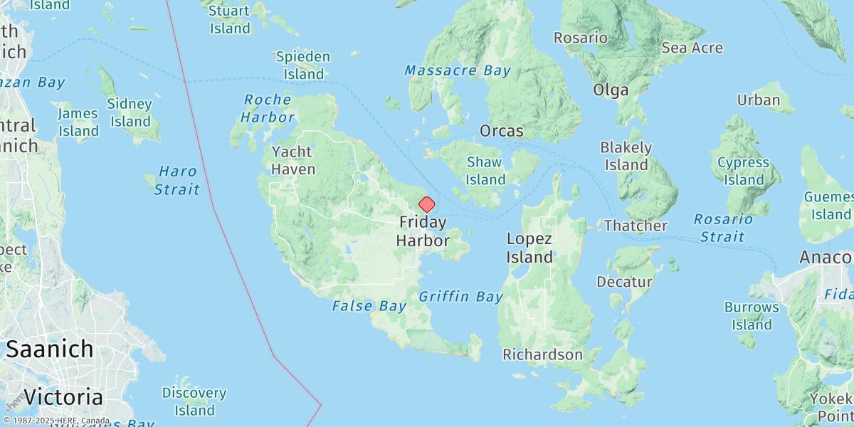 Map of Friday Harbor, San Juan Island