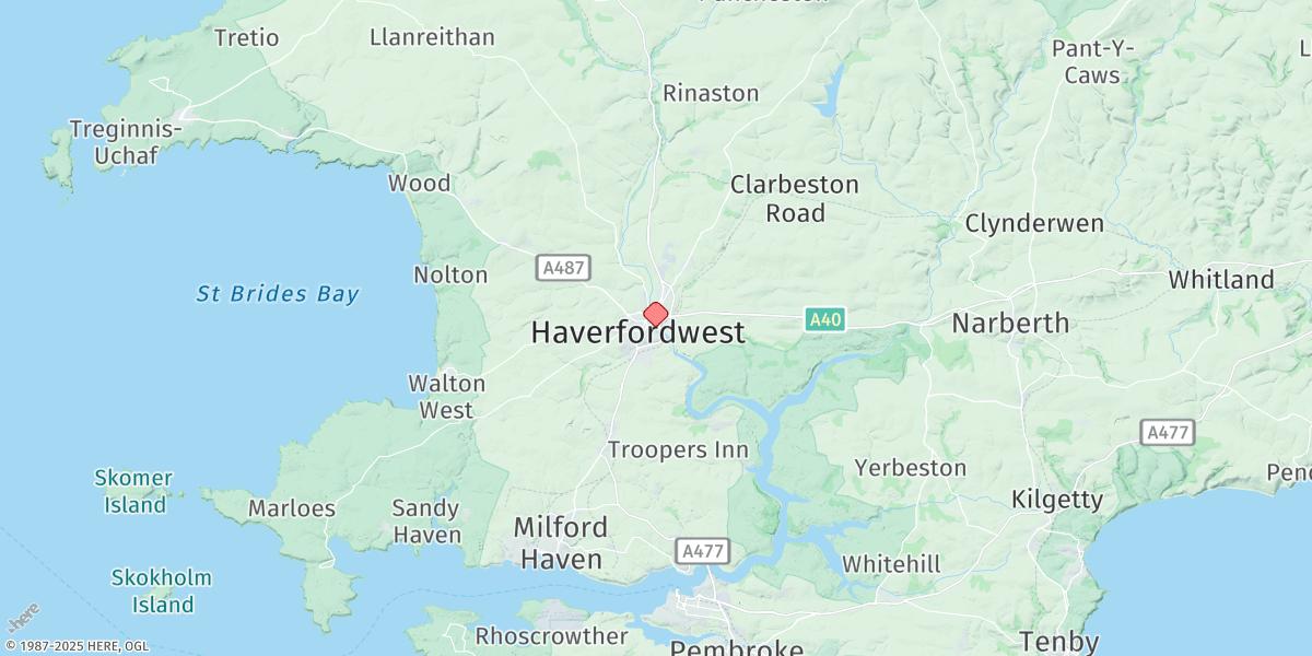 Map of Haverfordwest