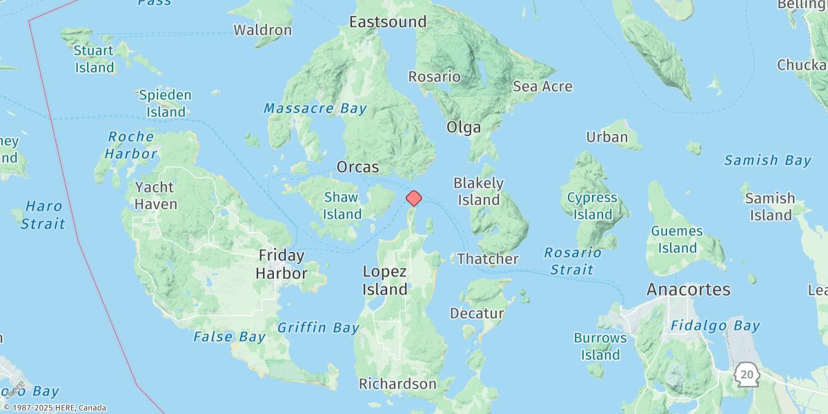 Map of Upright Head, Lopez Island