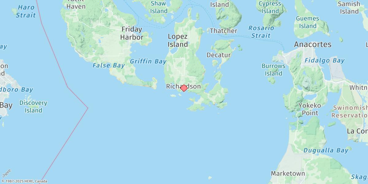 Map of Richardson, Lopez Island
