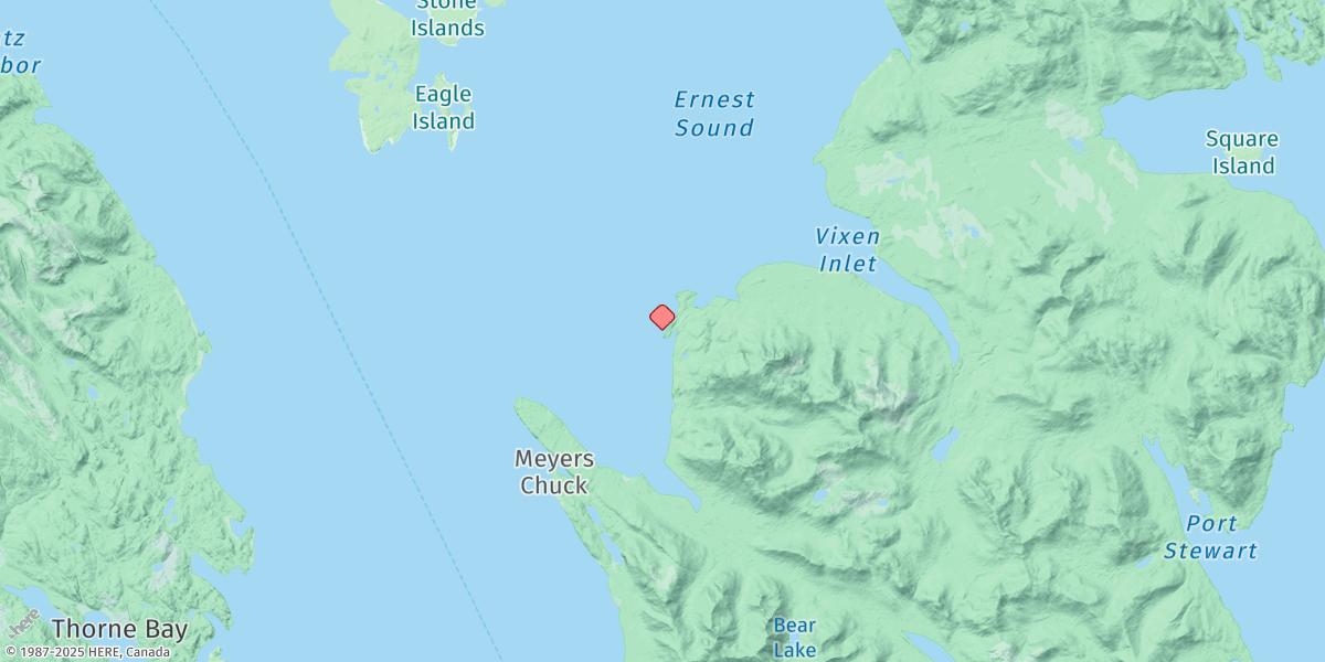 Map of Magnetic Point, Union Bay, Earnest Sound
