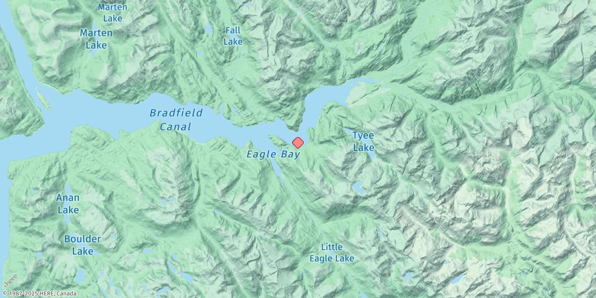 Map of Bradfield Canal, Ernest Sound
