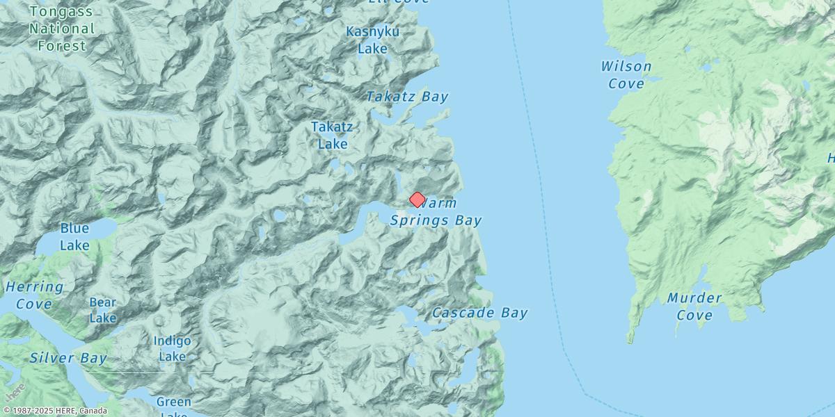 Map of Baranof, Warm Spring Bay