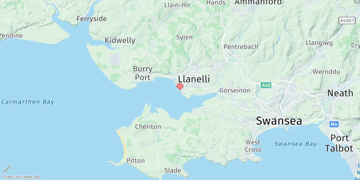 Map of Llanelli
