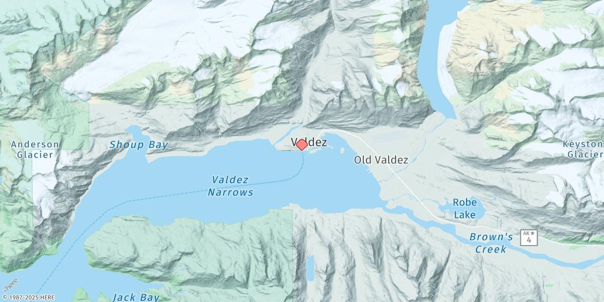 Map of Valdez, Port Valdez