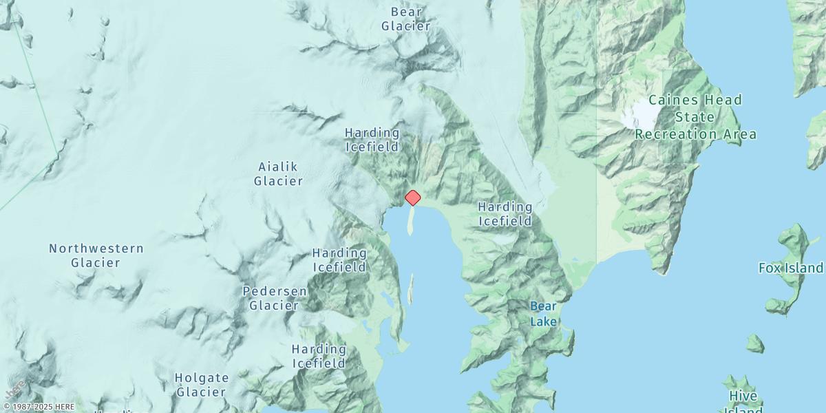 Map of Aialik Bay, North End