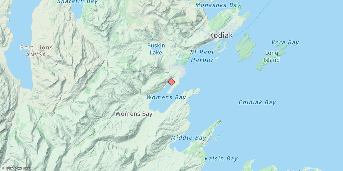 Map of Kodiak, Womens Bay