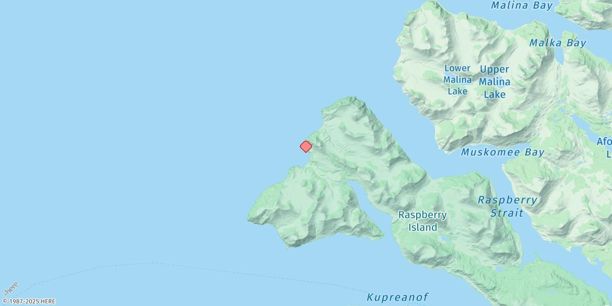 Map of West Raspberry Island