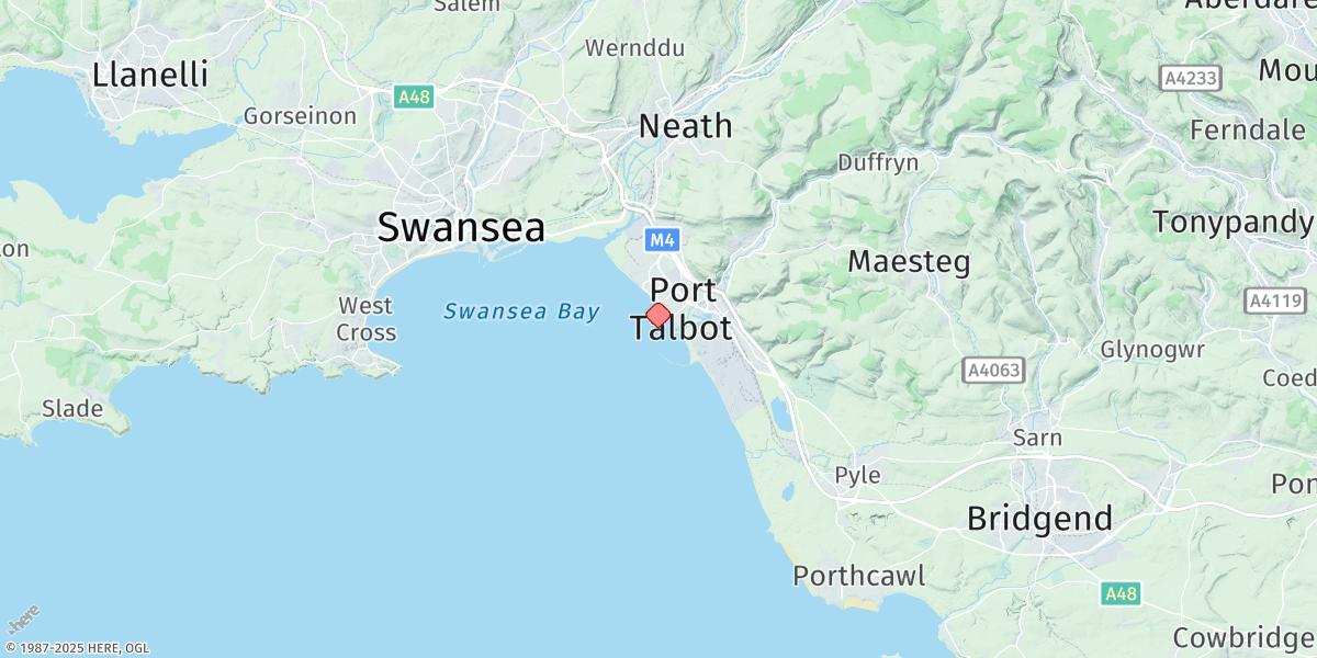 Map of Port Talbot