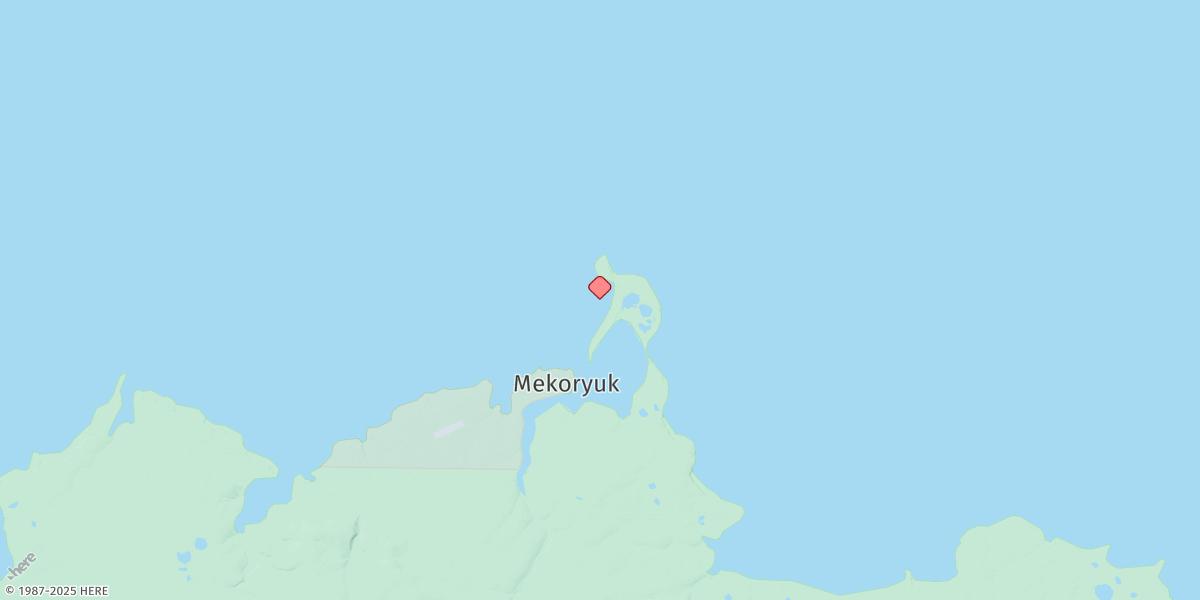 Map of Mekoryuk, Mekoryuk River Ent., Nunivak Island
