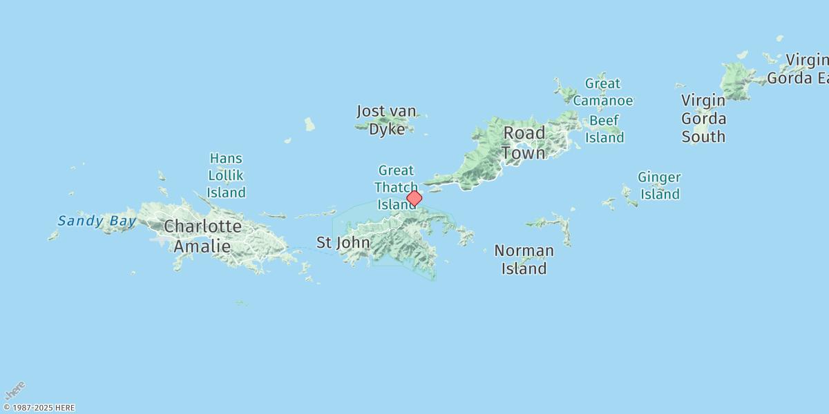 Map of Leinster Point, Leinster Bay, St. Johns Island