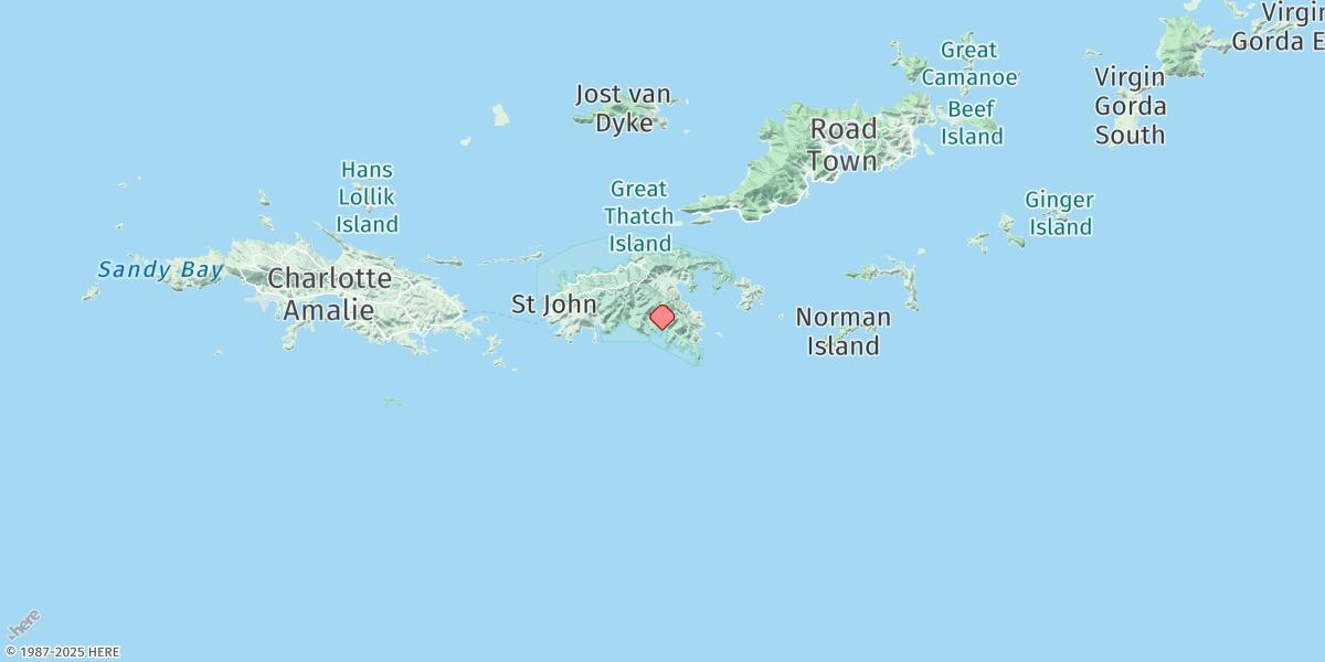 Map of Lameshur Bay, St. Johns Island